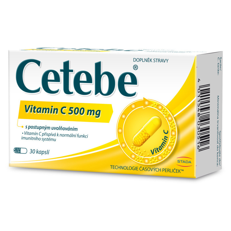 Levně CETEBE Vitamin C 500 mg s postupným uvolňováním 30 kapslí