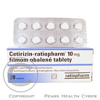 CETIRIZIN-RATIOPHARM 10 MG  20X10MG Potahované tablety