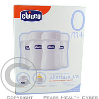 Chicco F Zásobníky - láhve na uskladnění mléka 4 ks