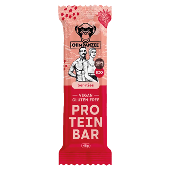 CHIMPANZEE Protein bar berries BIO 45 g (Tyčinky) - BIO, Proteinové, Sladké, Přírodní