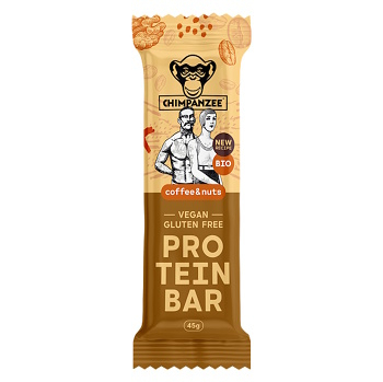 CHIMPANZEE Protein bar coffee & nuts BIO 44 g (Energetické tyčinky) - Energetické, BIO, RAW, Proteinové, Mimo výkon, Sladké, Přírodní