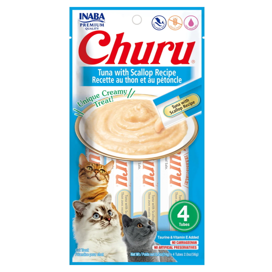 Levně CHURU Cat Tuna with Scallop kapsičky tuňák s hřebenatky pro kočky 4 x 14 g