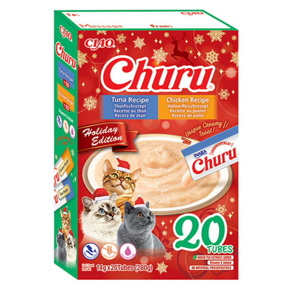 CHURU Holiday edition box krémových pamlsků pro kočky 20x14 g