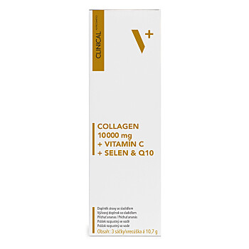 CLINICAL Collagen 10000 mg + vitamín C + selen & Q10 3 x 10.7 g (Vitamíny na pleť) - Vícesložkové