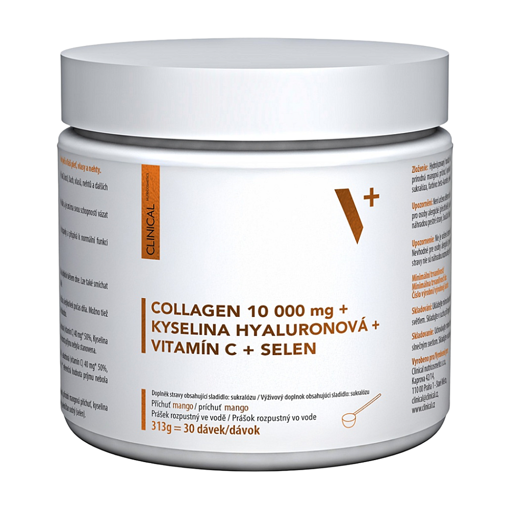 Clinical Collagen 10 000 mg + kyselina hyaluronová + vit. C + selen mango 313 g