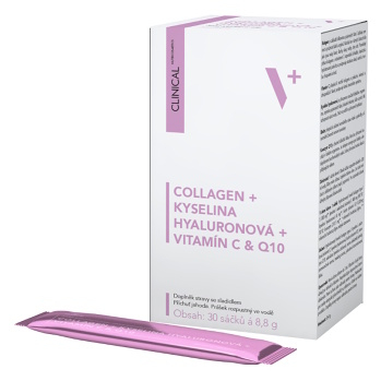 CLINICAL Collagen + kyselina hyaluronová + vitamín C & Q10 30 sáčků (Vitamíny na pleť) - Vícesložkové