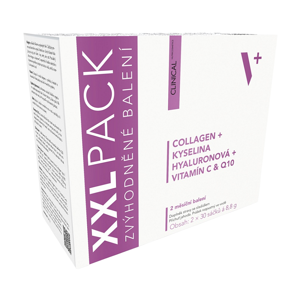CLINICAL Collagen + kyselina hyaluronová + vitamín C a 2 x 30 sáčků