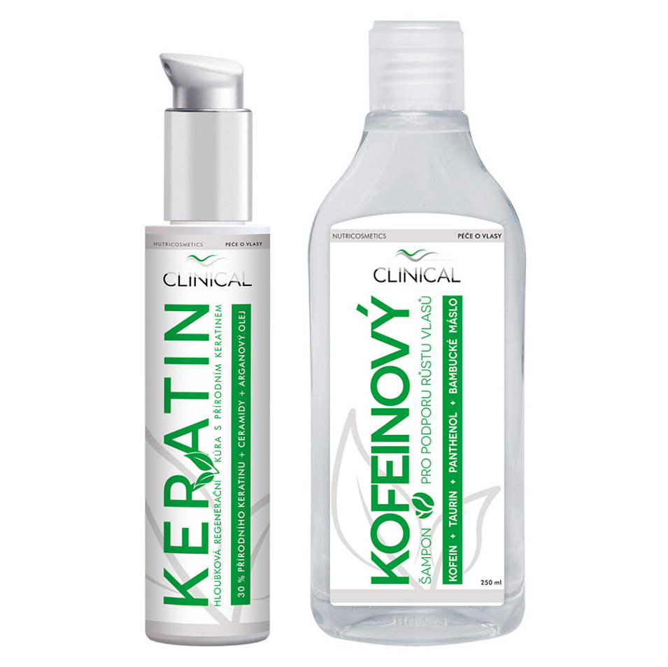 E-shop CLINICAL Keratin kúra 100 ml + Kofeinový šampon 250 ml