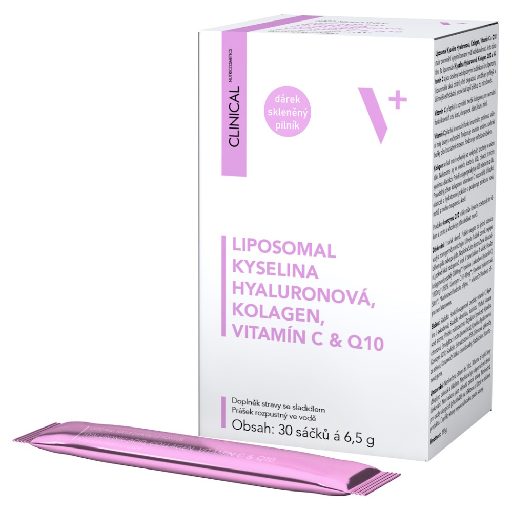 Levně CLINICAL Liposomal kyselina hyaluronová + kolagen + vitamín C 30 sáčků