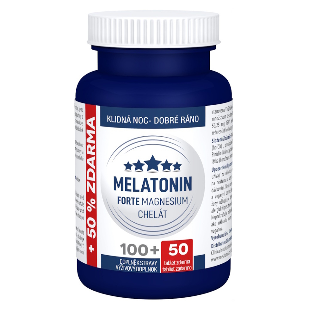 E-shop CLINICAL Melatonin forte magnesium chelát 100 + 50 tablet ZDARMA