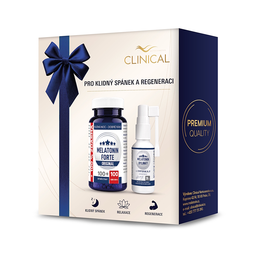 CLINICAL Melatonin Forte Original + Melatonin spray 1+1 – dárková sada