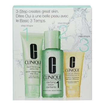 CLINIQUE 3-Step Skin Care čisticí voda 100 ml + čisticí mýdlo 50 ml + hydratační přípravek 30 ml