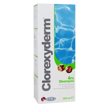 CLOREXYDERM 4% šampon pro psy a kočky 250 ml (Šampony pro psy) - Dezinfekční