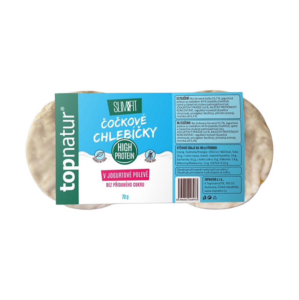 TOPNATUR Čočkové chlebíčky jogurtová poleva 70 g