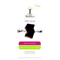 BALANCE Hořká čokoláda 72 % s kakaovými zrny a stévií bez přidaného cukru 85 g