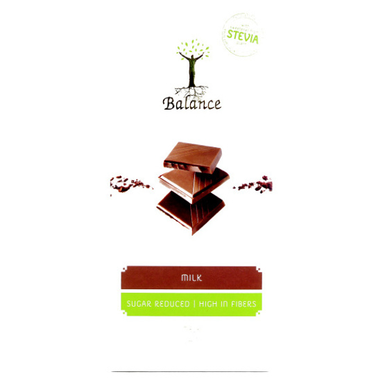 Levně BALANCE Mléčná čokoláda se stévií bez přidaného cukru 85 g