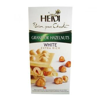 Čokoláda Heidi Grand´or bílá s karamelem, lískovými oříšky 100g