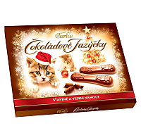 CARLA Čokoládové jazýčky vánoční mléčné 100 g