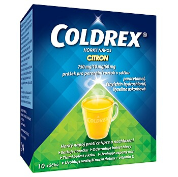 COLDREX Horký nápoj citrón 10 sáčků (Na chřipku a nachlazení) - Vícesložkové