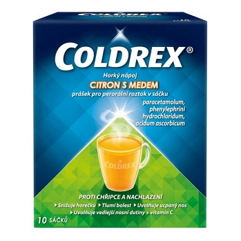 COLDREX Horký nápoj citron med prášek pro perorální roztok 10 sáčků