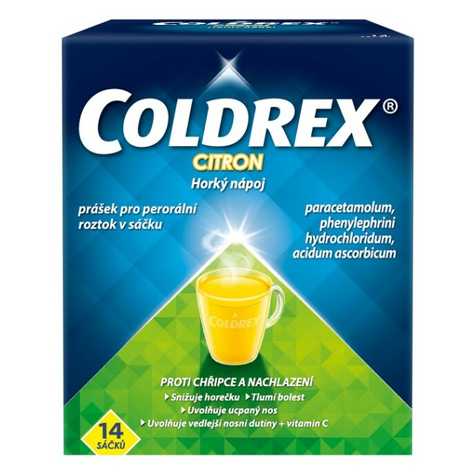 Levně COLDREX Horký nápoj citron prášek pro roztok 14 sáčků