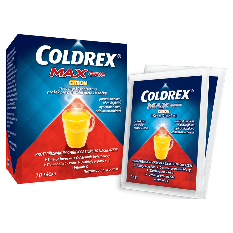Levně COLDREX MAX Grip Citron prášek pro perorální roztok 10 sáčků