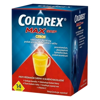COLDREX MAXGrip Citron prášek pro perorální roztok 14 sáčků (Na chřipku a nachlazení)