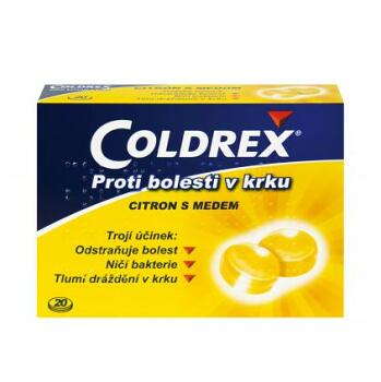 COLDREX Pastilky proti bolesti v krku Citron a med 20 pastilek