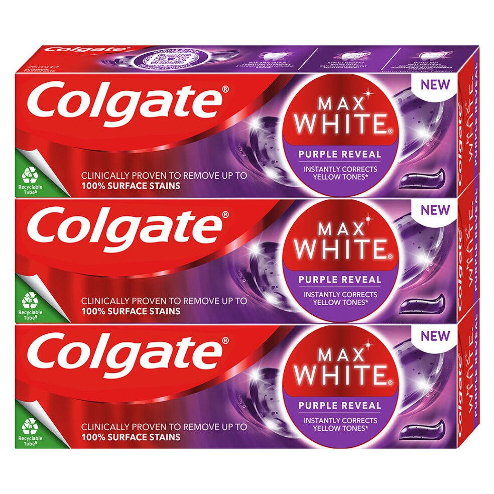 E-shop COLGATE Max White Purple Reveal bělicí zubní pasta 3x 75ml