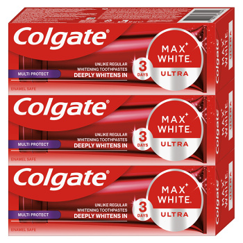 COLGATE Max White Zubní pasta Ultra Multiprotect bělicí 3 x 50 ml (Bělicí zubní pasty) - Bělící