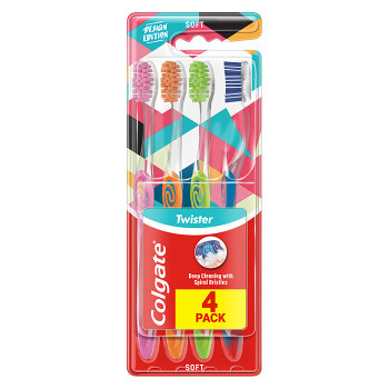 COLGATE Twister Design Edition zubní kartáček měkký 4ks