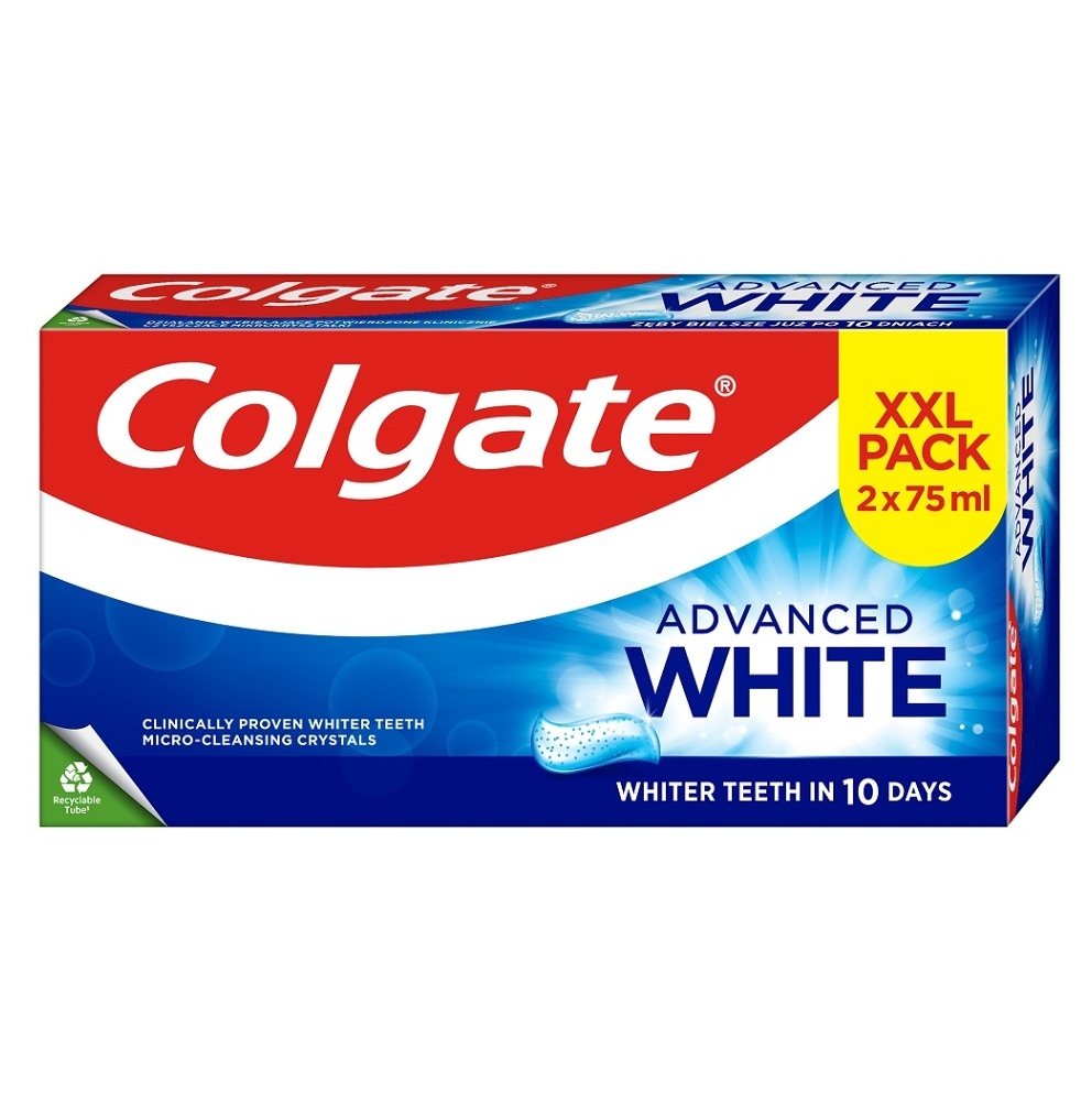 Levně COLGATE Zubní pasta Advanced Whitening 2 x 75 ml