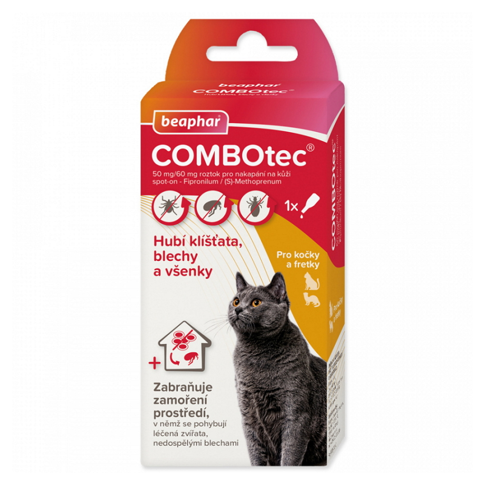 Levně BEAPHAR Combotec 50/60 mg Spot-on pro kočky a fretky 0,5 ml 1 pipeta