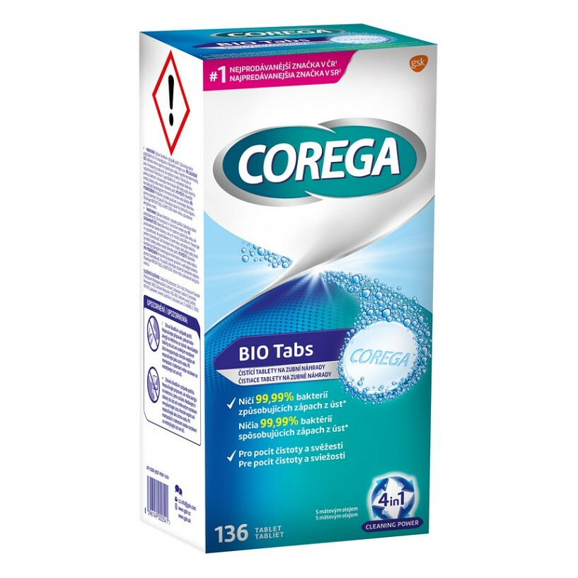 Levně COREGA BIO Tabs Čistící tablety 136 ks