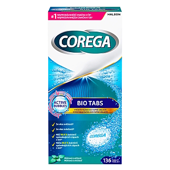 COREGA BIO Tabs Čistící tablety 136 ks (Prostředky na zuby a zubní náhrady) - Čistící, Antibakteriální