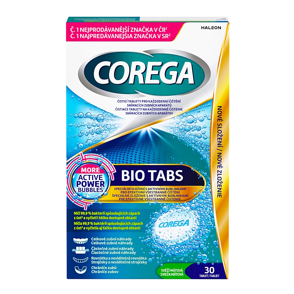 Corega Bio Tabs čisticí tablety 30ks koupíte na Lekarna.cz