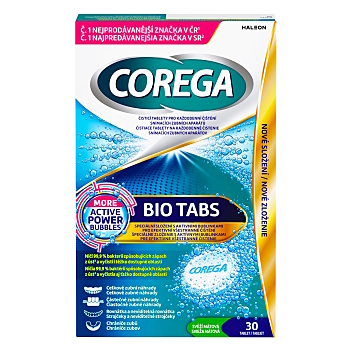 COREGA BIO Tabs Čistící tablety 30 kusů (Prostředky na zuby a zubní náhrady) - Čistící, Antibakteriální