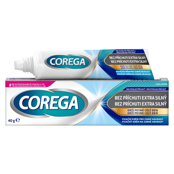 COREGA Fixační krém bez příchuti extra silný 40 g (Prostředky na zuby a zubní náhrady) - Čistící, Fixační, Antibakteriální