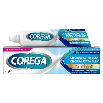 COREGA Original extra silný fixační krém 40 g (Prostředky na zuby a zubní náhrady) - Čistící, Fixační, Antibakteriální
