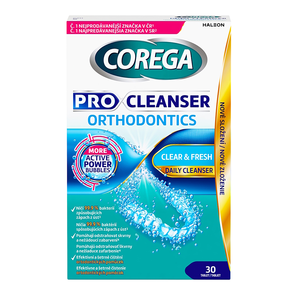 Corega Pro Cleanser Orthodontics čist.tablety 30ks koupíte na Lekarna.cz