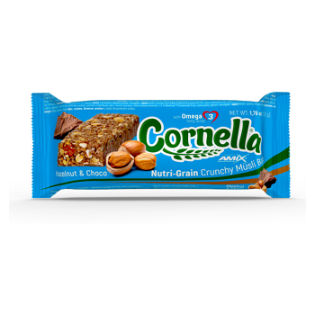AMIX Cornella crunchy müsli bar příchuť oříšek a čokoláda 50 g