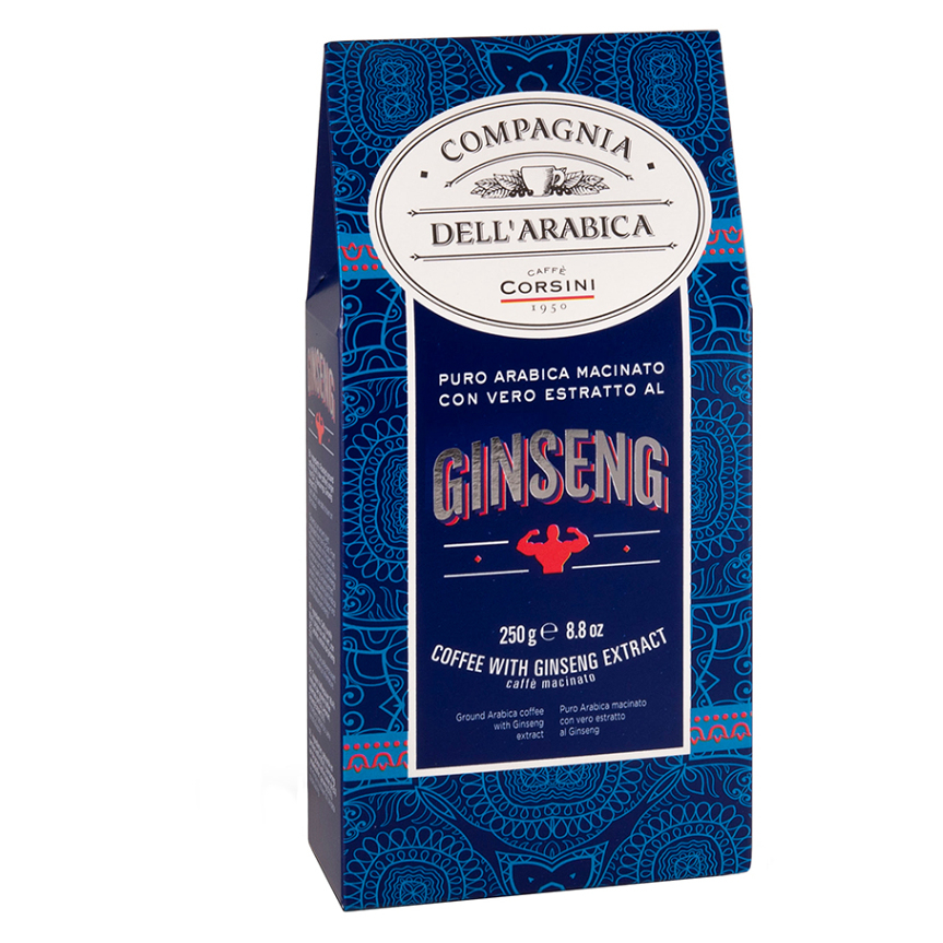 Levně CORSINI Caffe' Al Ginseng Moka káva mletá 250 g