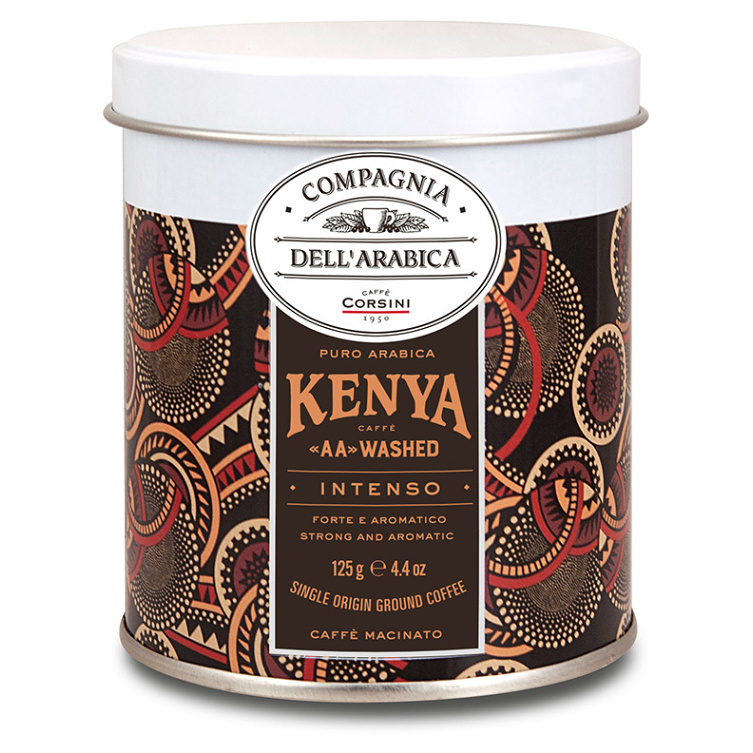 CORSINI Kenya intenso mletá káva plech 125 g