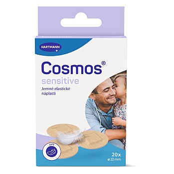 COSMOS Sensitive jemná kulatá náplast 22 mm 20 kusů (Náplasti dělené)
