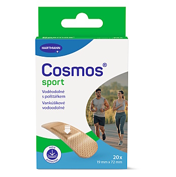 COSMOS Sport voděodolná náplast 19 x 72 mm 20 kusů (Náplasti dělené)
