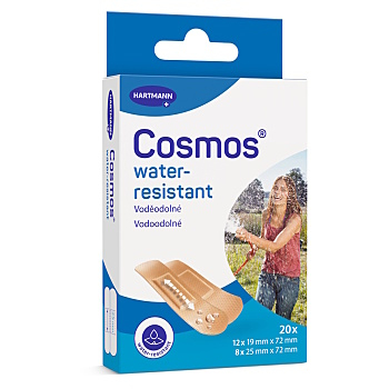 COSMOS Water-resistant voděodolná náplast 2 velikosti 20 kusů (Náplasti dělené)