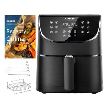 COSORI CP158-AF Premium horkovzdušná fritéza černá 5,5 l (Horkovzdušné fritézy) - Digitální, Elektrické, Kuchyňské, S termoregulací, Svítící, Časovač
