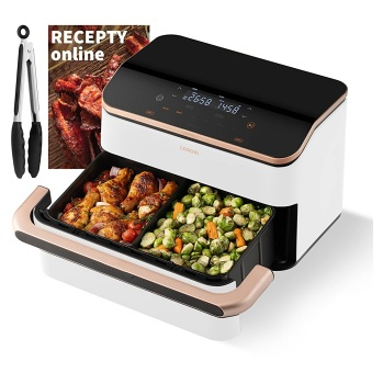 COSORI TF101S Dual blaze twinfry horkovzdušná fritéza bílá 10 l (Horkovzdušné fritézy) - Digitální, Elektrické, S termoregulací, Do zásuvky, Časovač, Sada