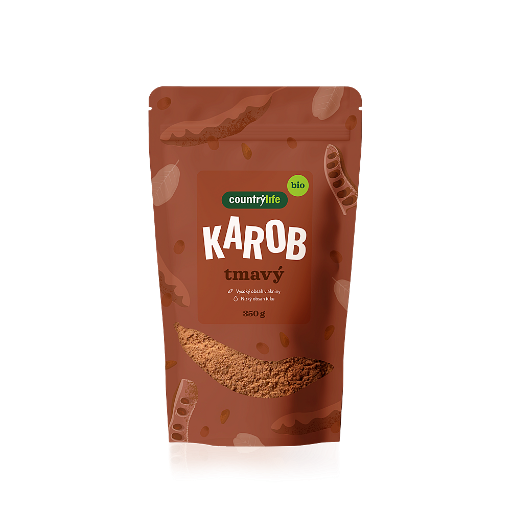 COUNTRY LIFE Karobový prášek tmavý BIO 350 g