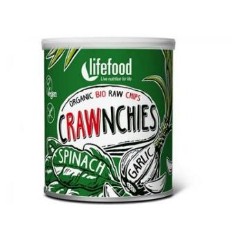 LIFEFOOD Crawnchies první špenátové raw lupínky s česnekem 30 g
